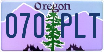 OR license plate 070PLT