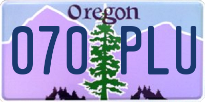 OR license plate 070PLU