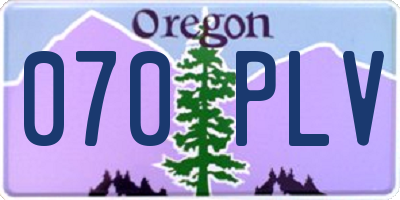 OR license plate 070PLV