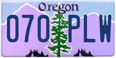 OR license plate 070PLW