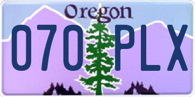 OR license plate 070PLX