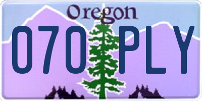 OR license plate 070PLY