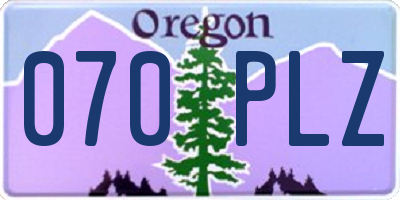 OR license plate 070PLZ