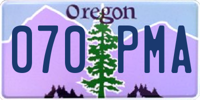 OR license plate 070PMA