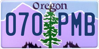 OR license plate 070PMB