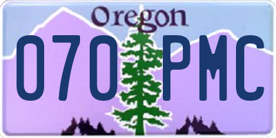 OR license plate 070PMC