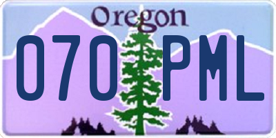 OR license plate 070PML