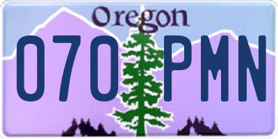 OR license plate 070PMN