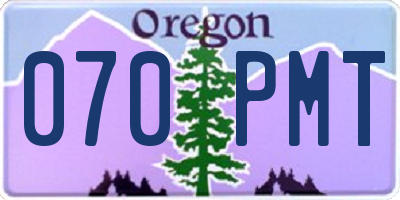 OR license plate 070PMT