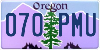 OR license plate 070PMU