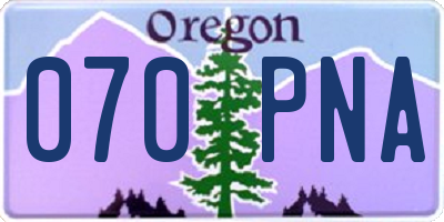 OR license plate 070PNA