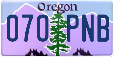 OR license plate 070PNB