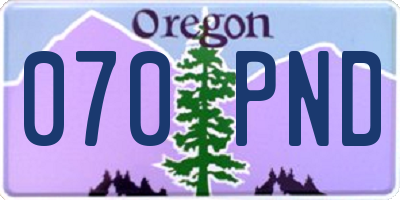 OR license plate 070PND