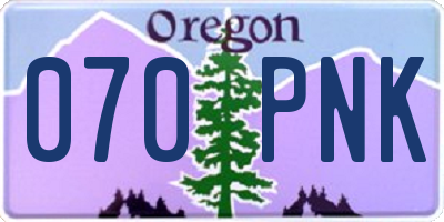 OR license plate 070PNK