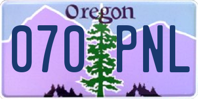 OR license plate 070PNL