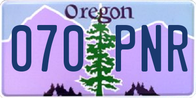 OR license plate 070PNR