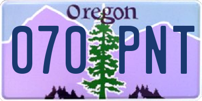 OR license plate 070PNT