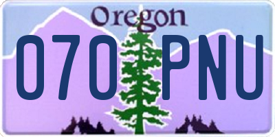 OR license plate 070PNU