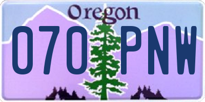 OR license plate 070PNW
