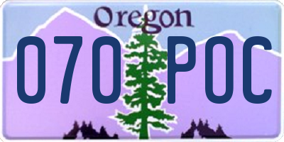 OR license plate 070POC