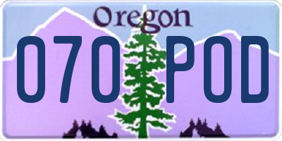 OR license plate 070POD