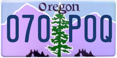 OR license plate 070POQ