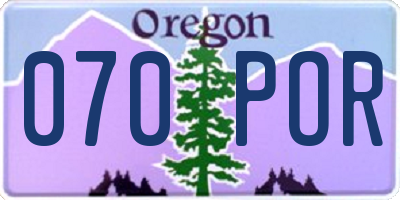 OR license plate 070POR