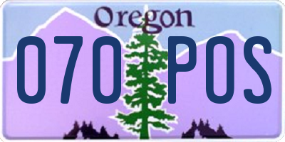 OR license plate 070POS