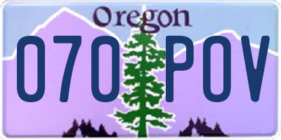 OR license plate 070POV