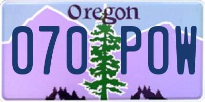 OR license plate 070POW