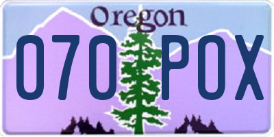 OR license plate 070POX