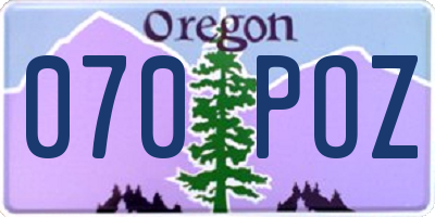 OR license plate 070POZ