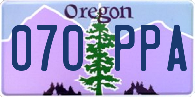 OR license plate 070PPA