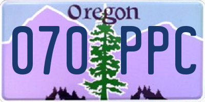 OR license plate 070PPC