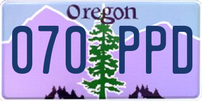OR license plate 070PPD