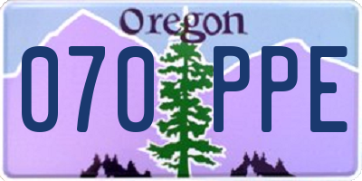 OR license plate 070PPE