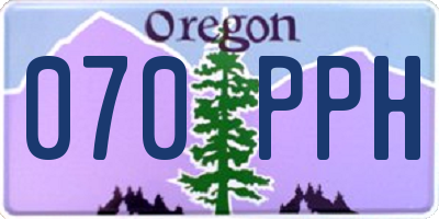 OR license plate 070PPH