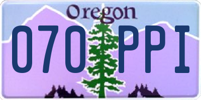 OR license plate 070PPI