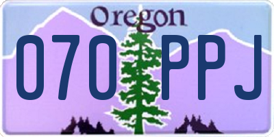 OR license plate 070PPJ
