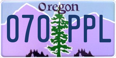 OR license plate 070PPL