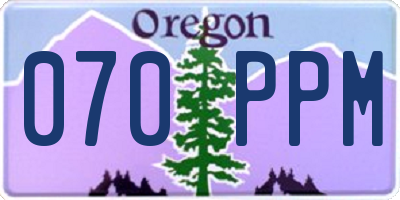 OR license plate 070PPM