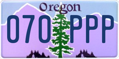 OR license plate 070PPP