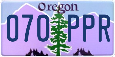 OR license plate 070PPR