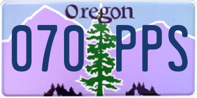 OR license plate 070PPS