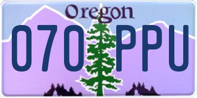 OR license plate 070PPU