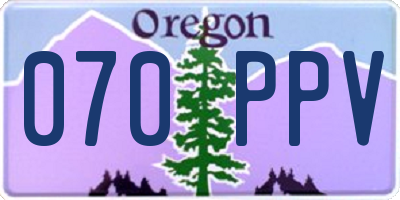 OR license plate 070PPV