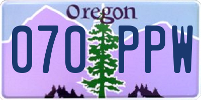 OR license plate 070PPW