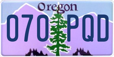 OR license plate 070PQD