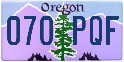 OR license plate 070PQF