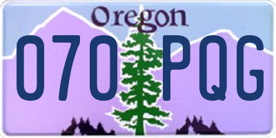 OR license plate 070PQG